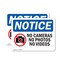 Signmission No Cameras No Photos No Videos, 10 in W x Rectangle, Plastic OS-2PACK-NS-P-710-L-14402 - alternate 1